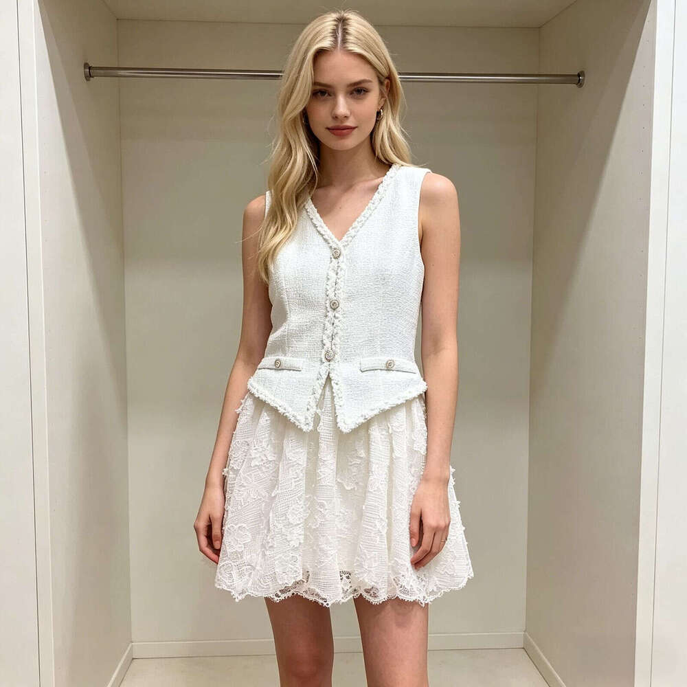 FC k30 Designer's high-end women's summer new Korean style fresh youth patch patch sleeveless flower bud dress