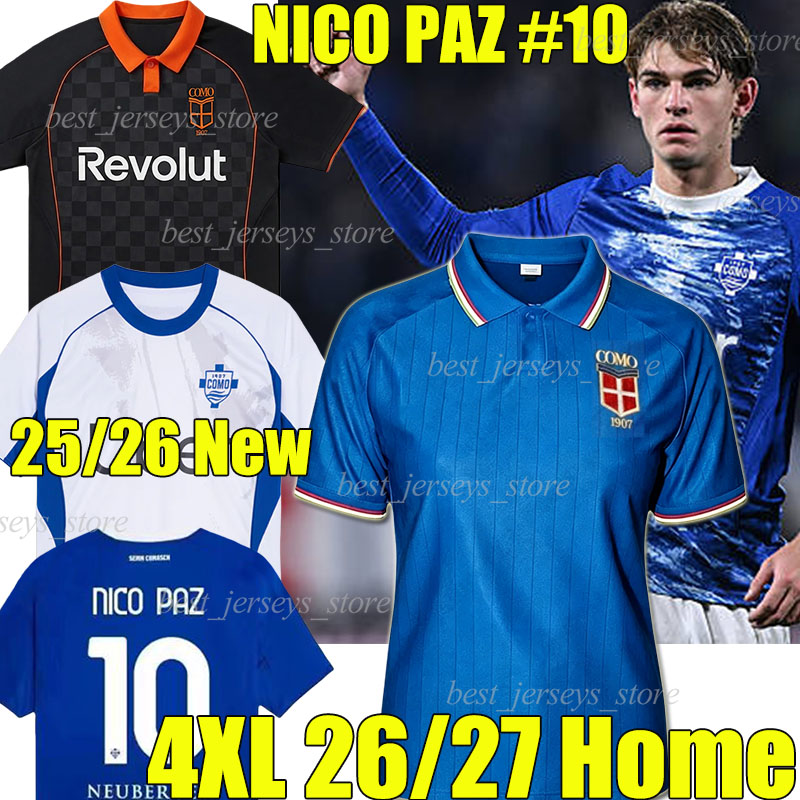 4XL 25/26/27 ComoS 1907 NICO PAZ Soccer Jerseys MORATA DOUVIKAS DA CUNHA BATURINA KEMPF JESUS R ADDAI PERRONE CAQUERET VOJVODA JACOBO Men kids Kits Sets football shirts