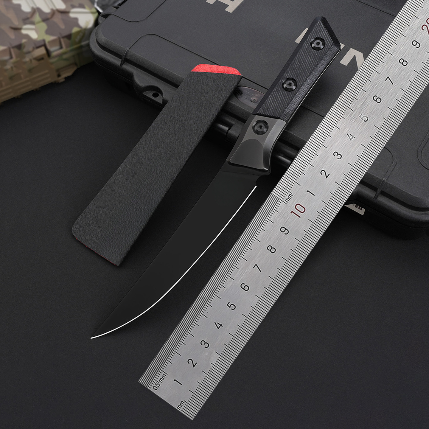 Kitchen knife G10 Titanium alloy Handle Mark M390MK Hunt Survival Tactical EDC Tool Folding Camping Straight knife