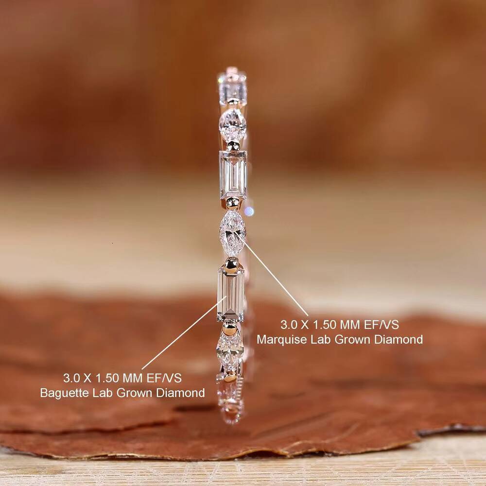 18k Wedding Band VVS1 D Color IGI Lab Grown Diamond Band Ring CVD 14k Solid Gold Wedding Band Lab Grown Diamond Band Women