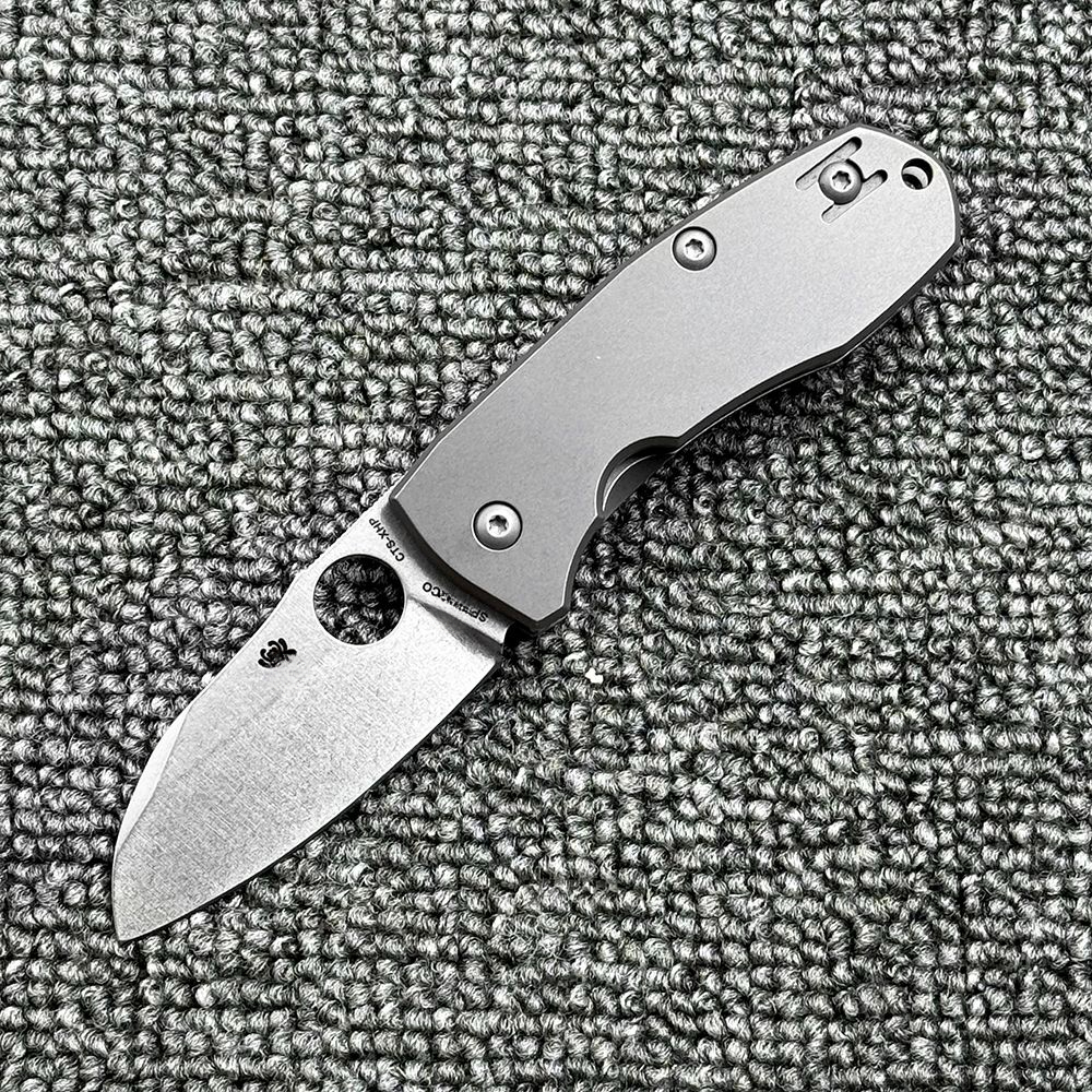 C158 Pocket Folding Knife Label Titanium Alloy Handle Outdoor Camping Defense Hunting Knife EDC Tool Gift