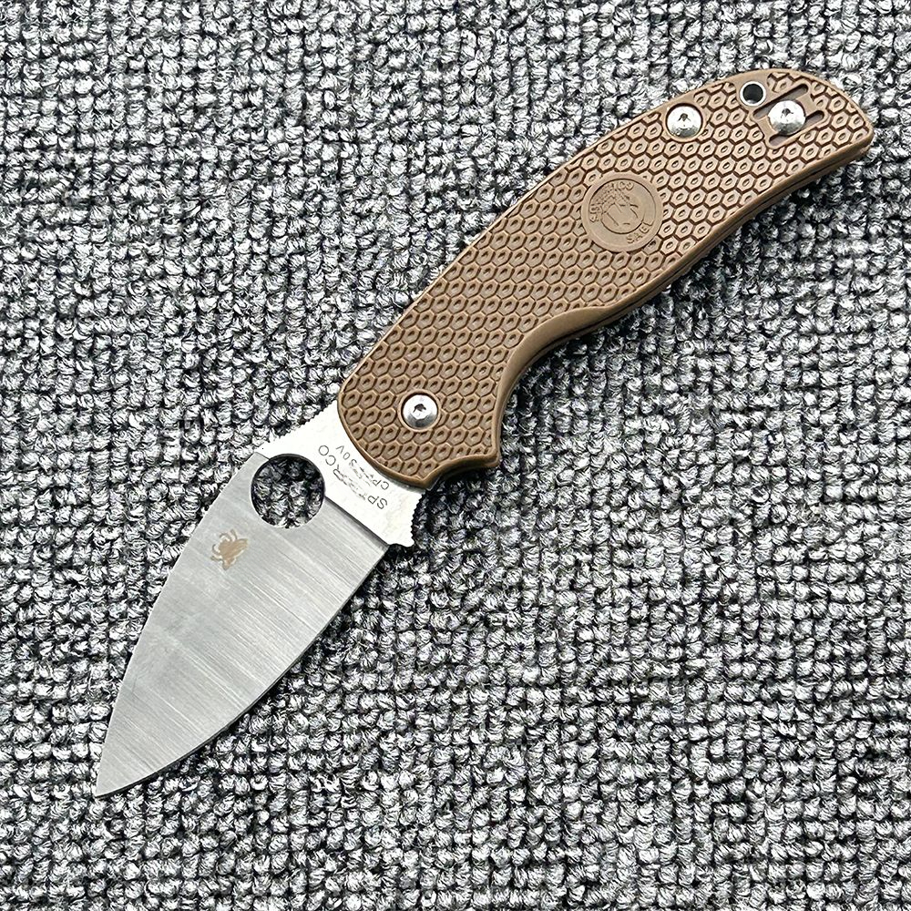 C123 Nylon Handle/Titanium Alloy Handle Folding High Hardness Outdoor Camping Wilderness Survival Tool Knife