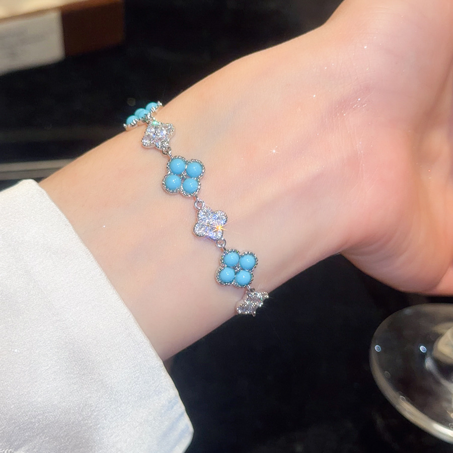 2026 Round Resin Flower Bracelet Ring Set, Elegant and Luxurious, High-end New Chinese Style Gentle Hand Accessory - view 7