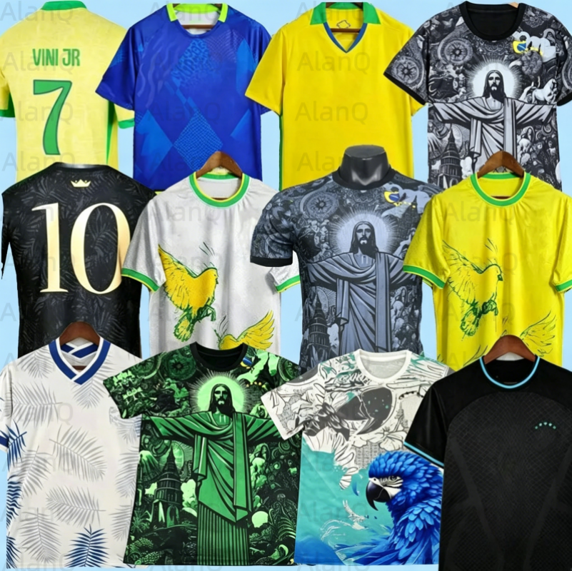 2025 BraziL Soccer Jersey 16-28 Copa America Cup NEYMAR VINI JR BrasIL National Team Football JESUS Special Home Away Fans Player Mens Kids Kit Sets RODRYGO Adult Set