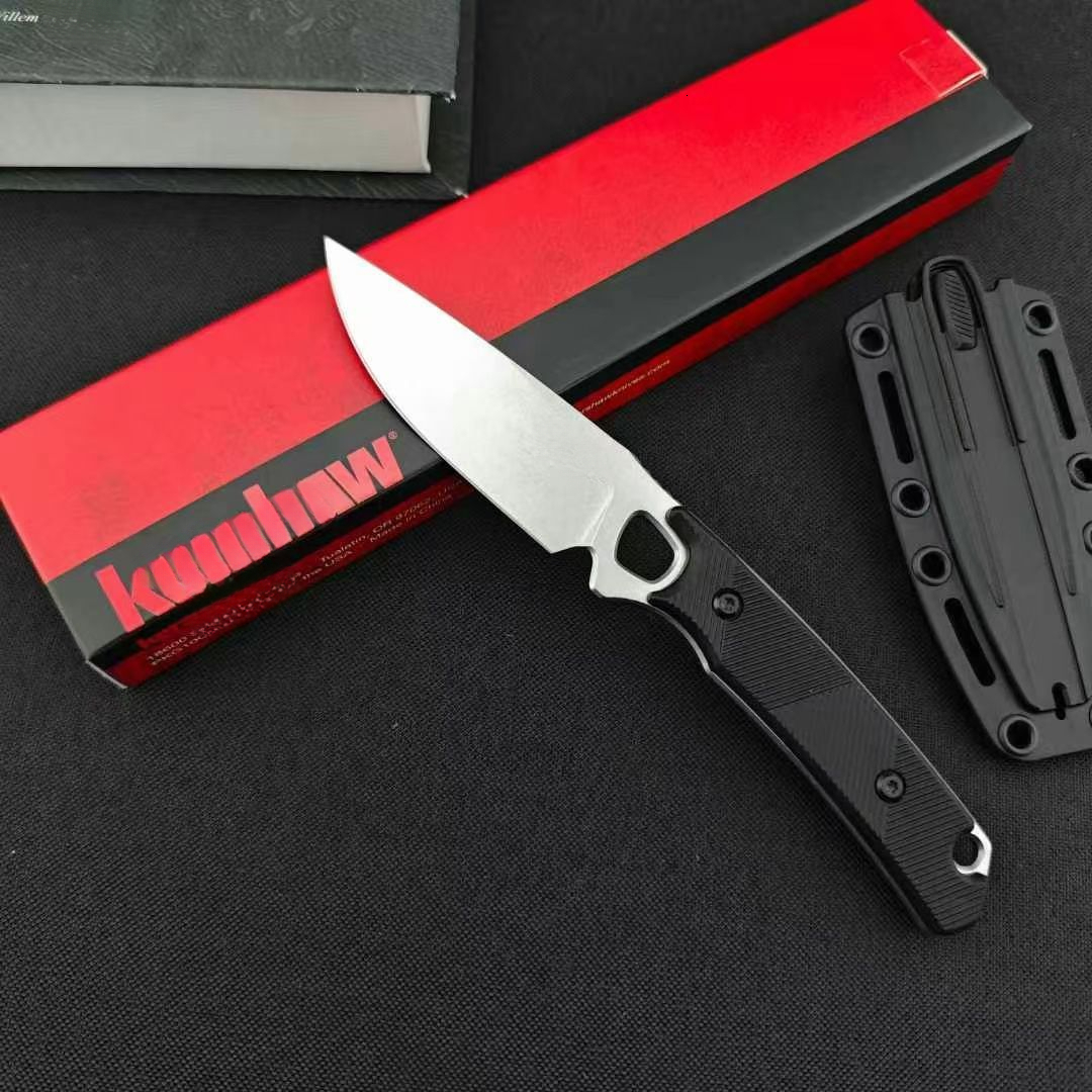 KS 2048 Steppe EDC Fixed Knife 8Cr13Mov Stonewashed Blade Nylon Fiber Handle Portable Tactical Knives Camping Hunting Tool