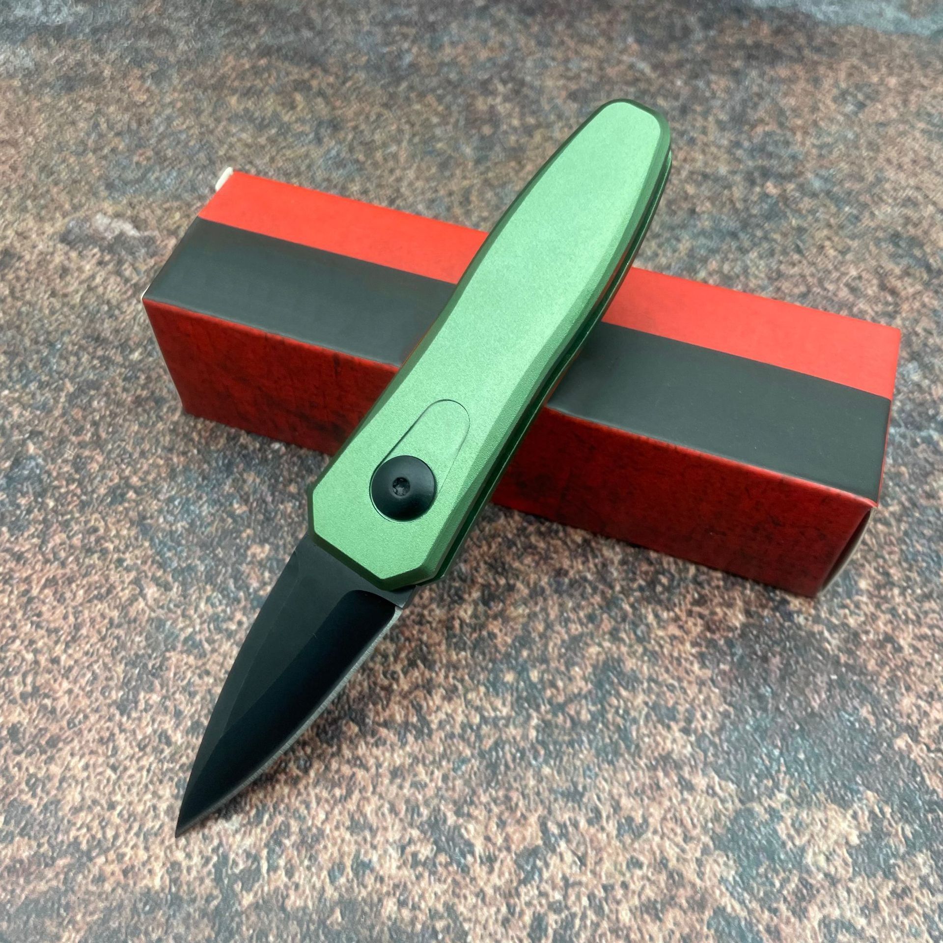 7500 folding pocket knife 1.9 inch black CPM154 blade, aluminum handle camping hunting fishing outdoor tool EDC