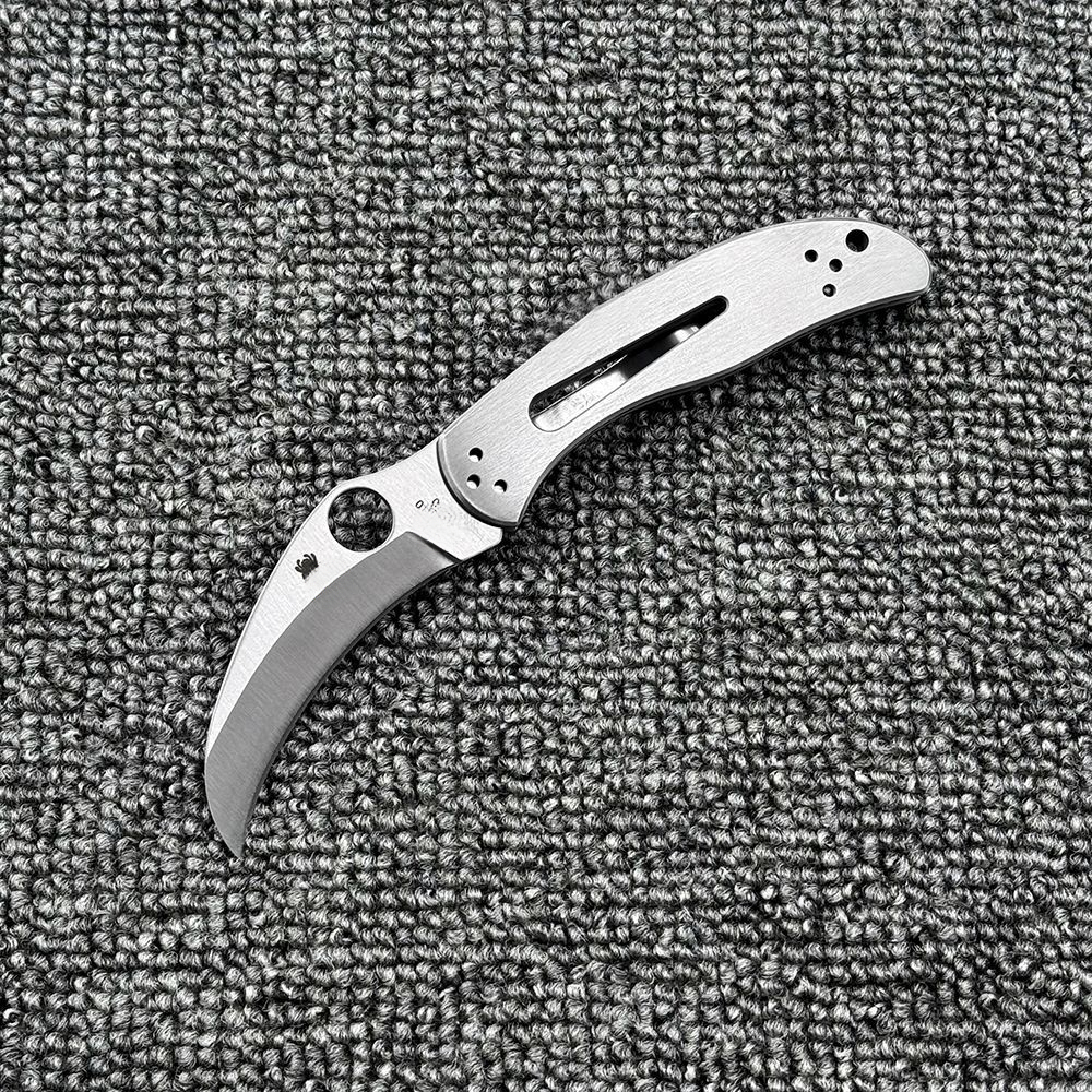 C08 steel handle folding knife, high hardness, outdoor camping wilderness survival multi-functional pocket tool knife