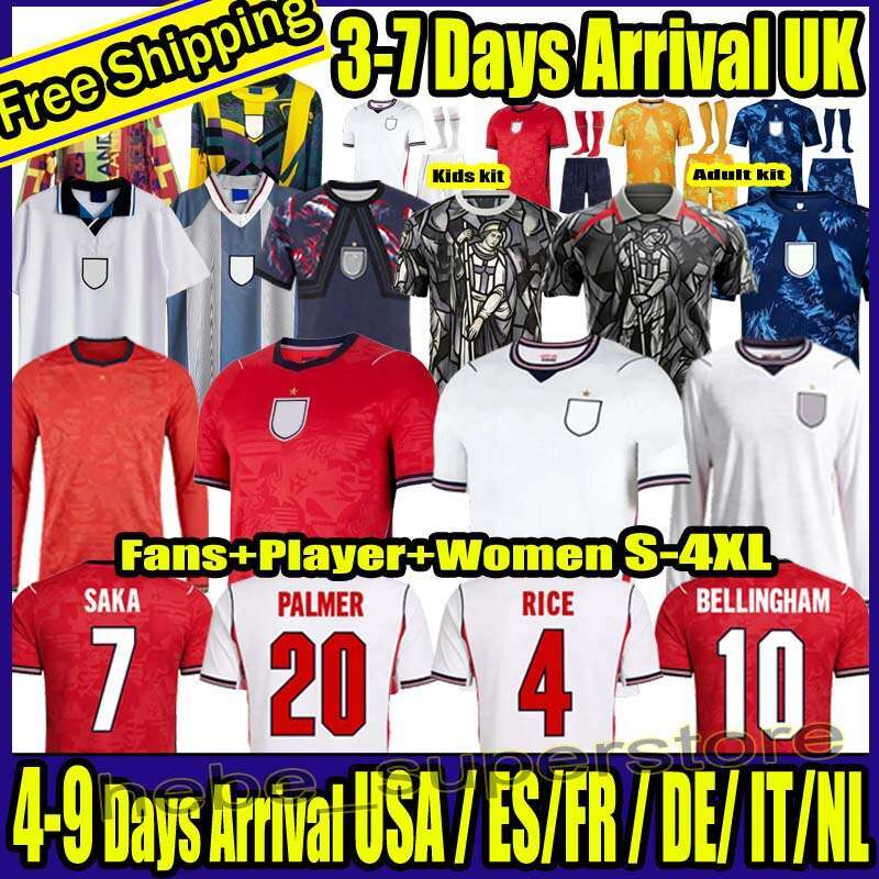 S-4XL 26 27 England World Cup 2026 BELLINGHAM KANE england Soccer Jerseys RICE SAKA FODEN RASHFORD 2026 2027 UK GASCOIGNE SOUTHGATE Retro Football Shirt 90 96 98 Euro