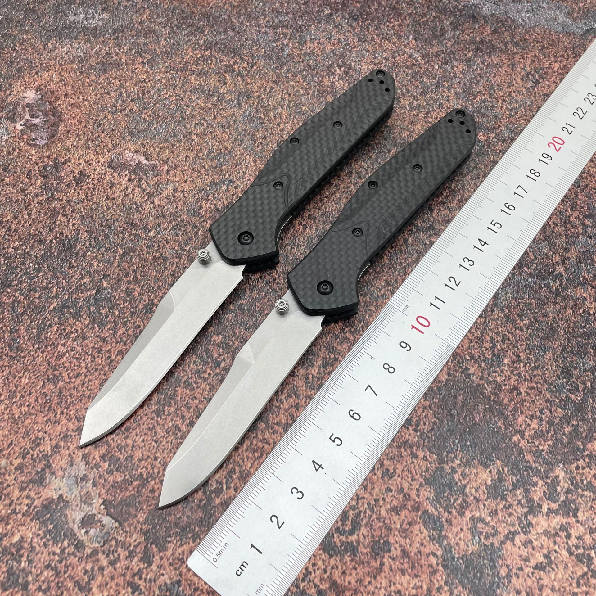 New BM940 Titanium/CF Handle Mark s90v Blade Folding Knife Copper Washers Camping Hunt Pockets Outdoor EDC Tools