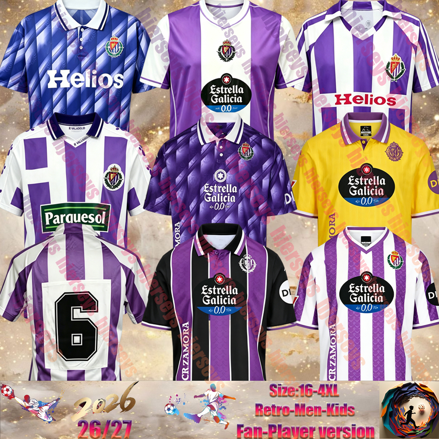25 26 Real Valladolid Soccer Jerseys Retro MONCHU SYLLA IVAN MORO KIKE LATASA AMATH CHUKI PETER MARCOS ANDRE J.DELGADO V.MESEGUER J.PONCEAU Plano L. Olaza Football Shirt
