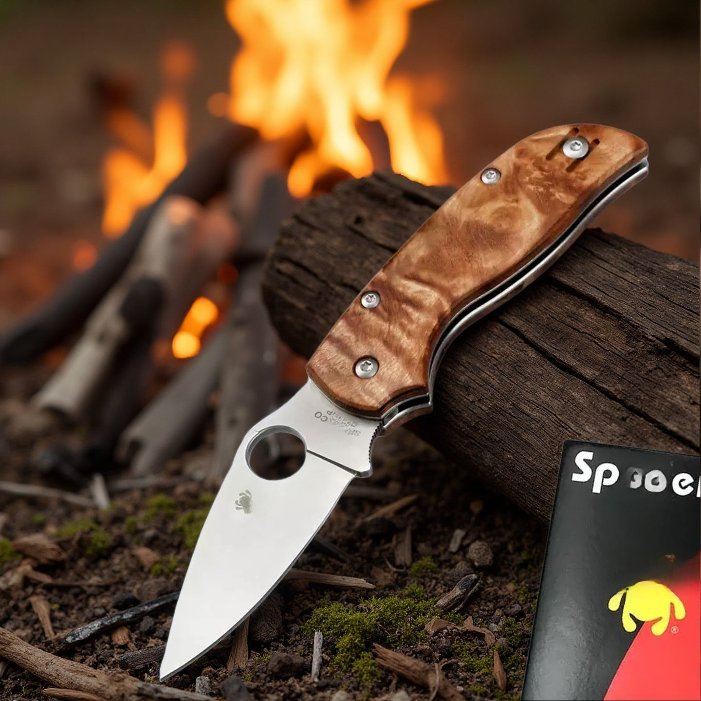 C152 Wood Handle Outdoor Folding High Hardness Camping Portable Pocket Tool Knife