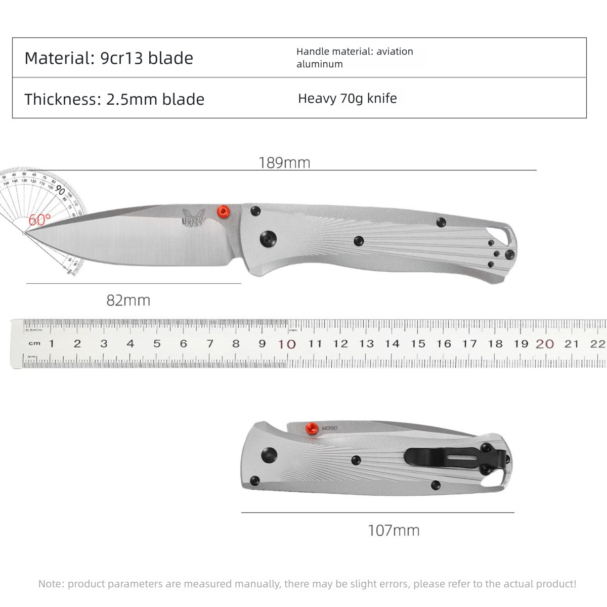 BM 535-4 535 BUGOUT AXIS Folding Knife M390 Blade Outdoor Camping Hunting Pocket Tactical Self-defense EDC Tool KNIVES