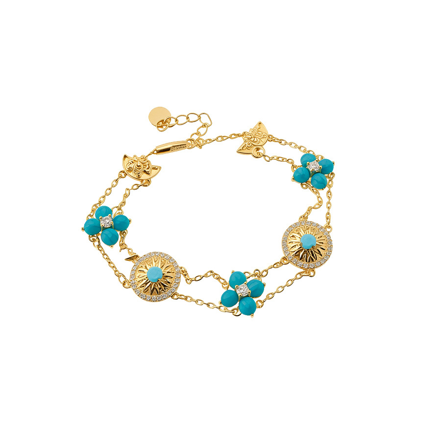 2026 Round Resin Flower Bracelet Ring Set, Elegant and Luxurious, High-end New Chinese Style Gentle Hand Accessory - view 9