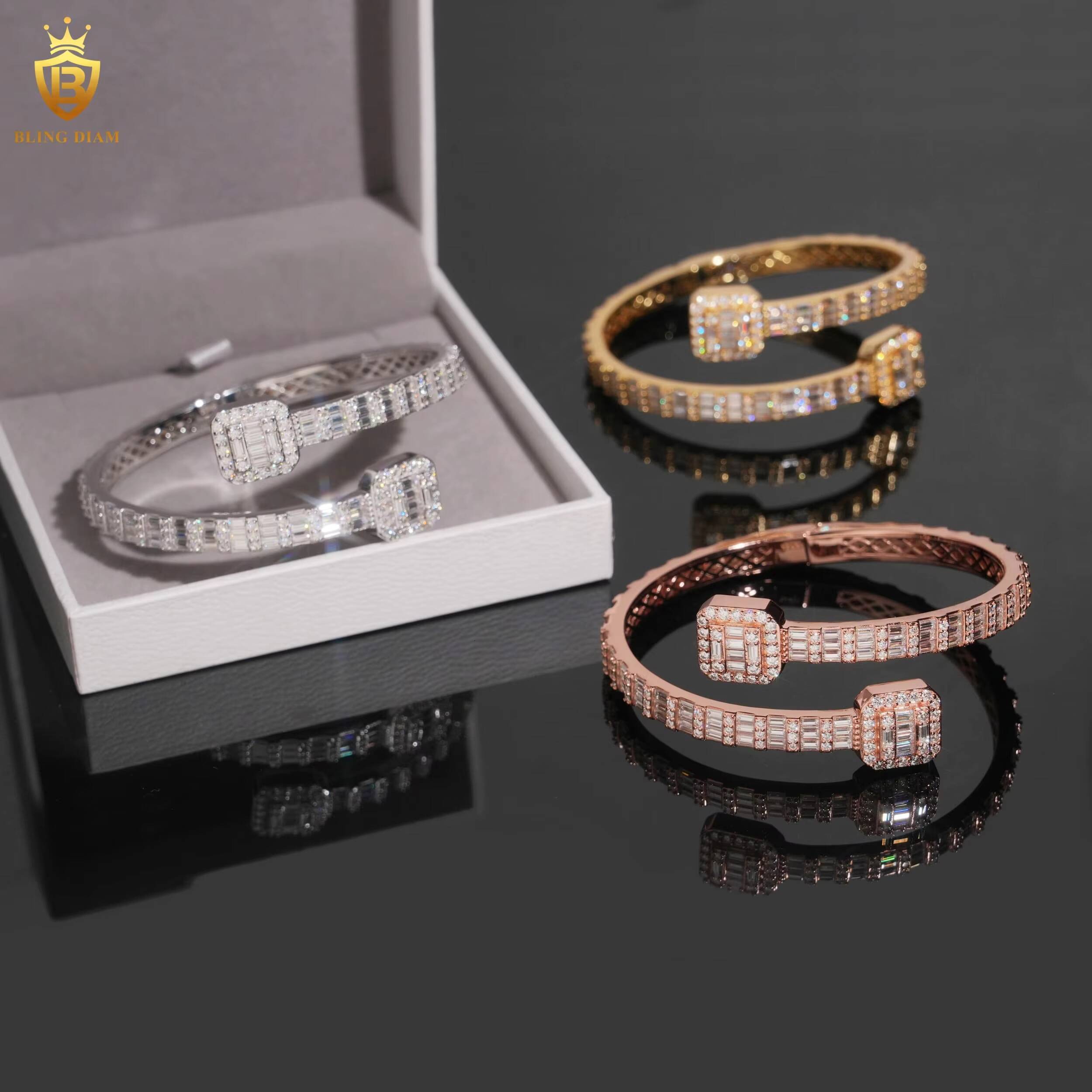 High Quality Fashion 57mm Pass Diamond Tester VVS Moissanite Hip Hop Lced Out Chain 925 Silver Cuban Link Chain Bracelet