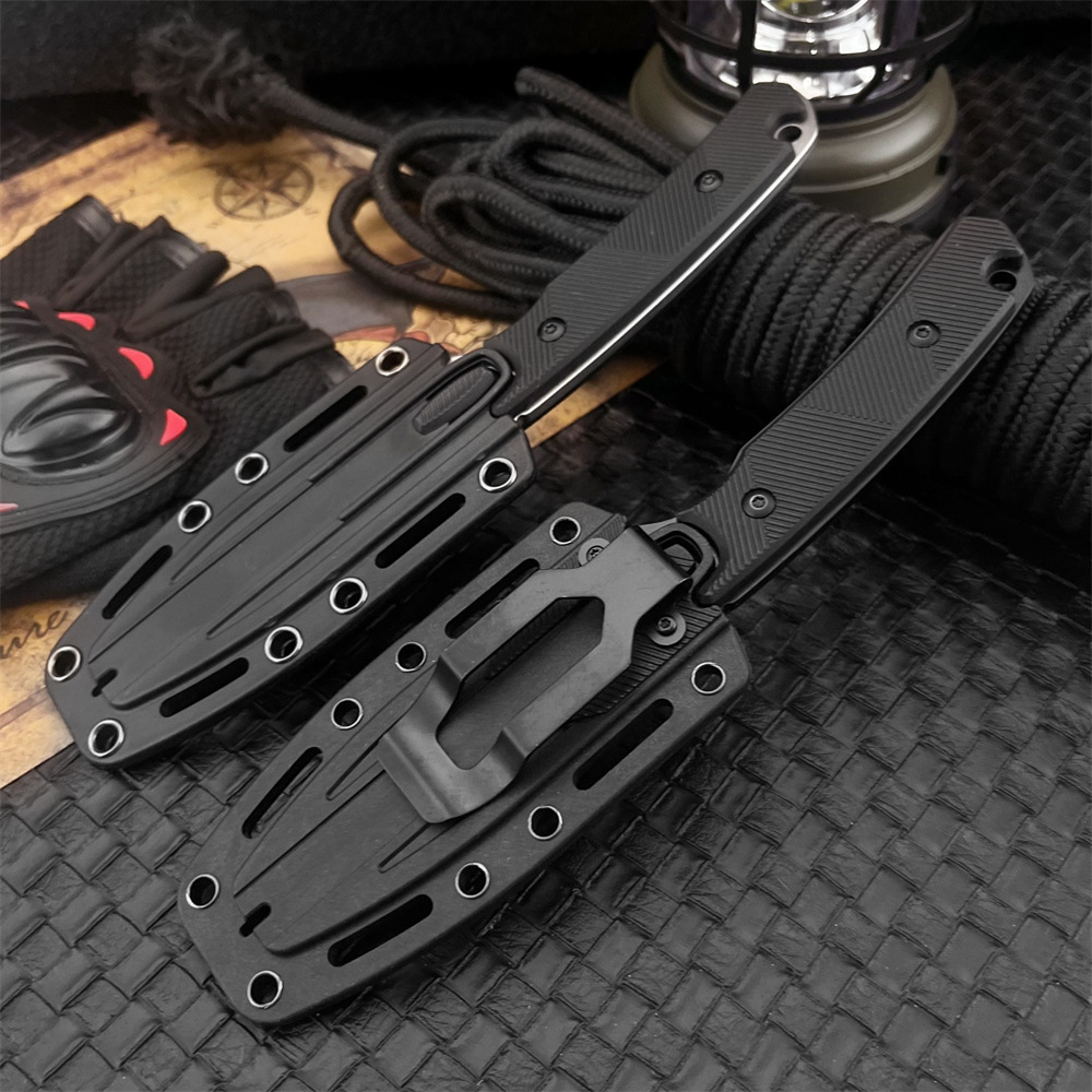 KS 2048 Fixed Blade Knife 8Cr13Mov Blade Nylon Fiber Handle Outdoor Pocket Knife EDC Camping Hunting Survival Military Tools