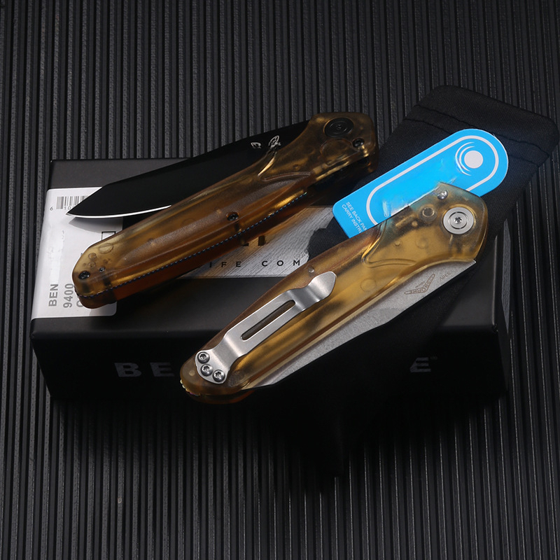 9400PEI Transparent Outdoor Folding Knife Wild Camping Convenient Sharp Knife EDC Fruit Pocket knives for outdoor travel
