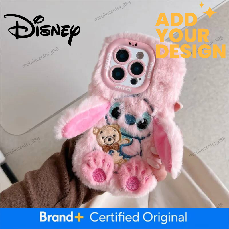 Designer Disney Stitch Plush Phone Case With Cute Cartoon Design Soft Anti-Shock Cover For Iphone 17 16 15 14 Plus 13 Pro Max 17Air Back Cover Luxury - view 5