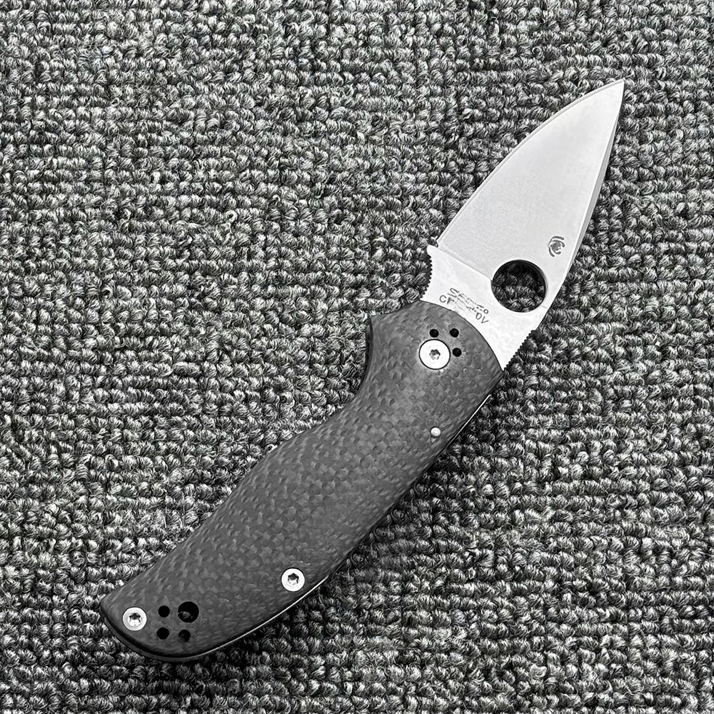 C41 Carbon Fiber Handle Folding High Hardness Outdoor Camping Wilderness Survival Pocket Tool Knife