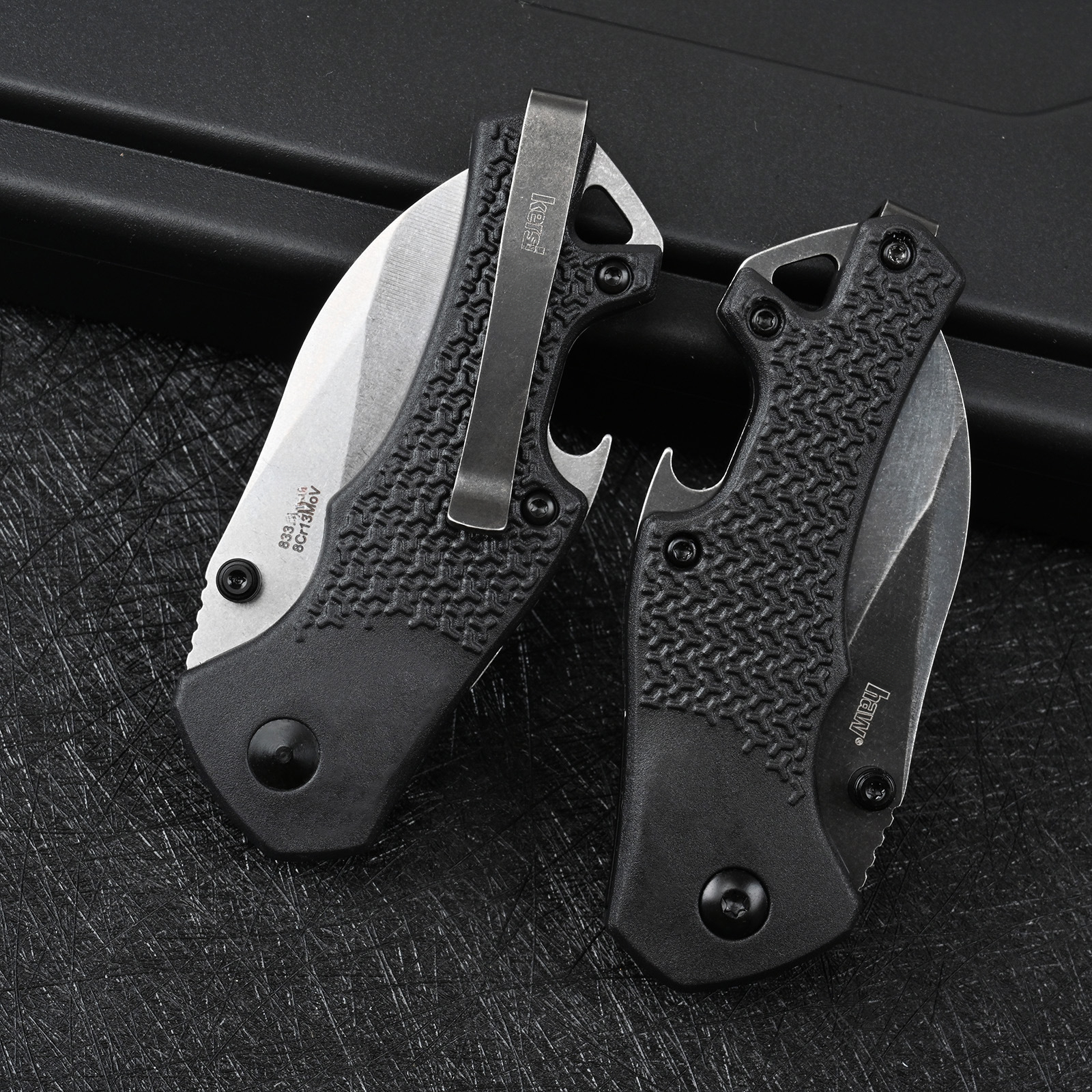 ks 8337 Compact Black Folding Knife with V-shaped Edge Grinding and Thumb Buckle Compact Design Precise and Durable Men's Gift