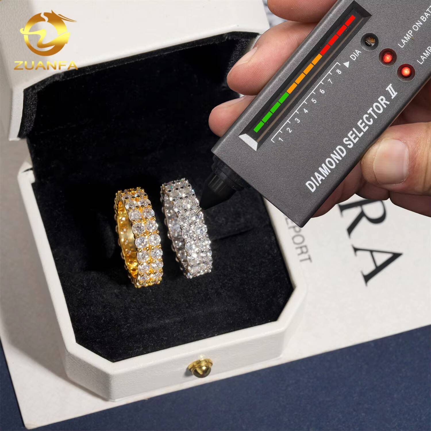 Full Eternity Ring Ready to Ship GRA 925 Two Row 3MM Moissanite Ring Iced Out Men Diamond Ring Iced Out Jewelry