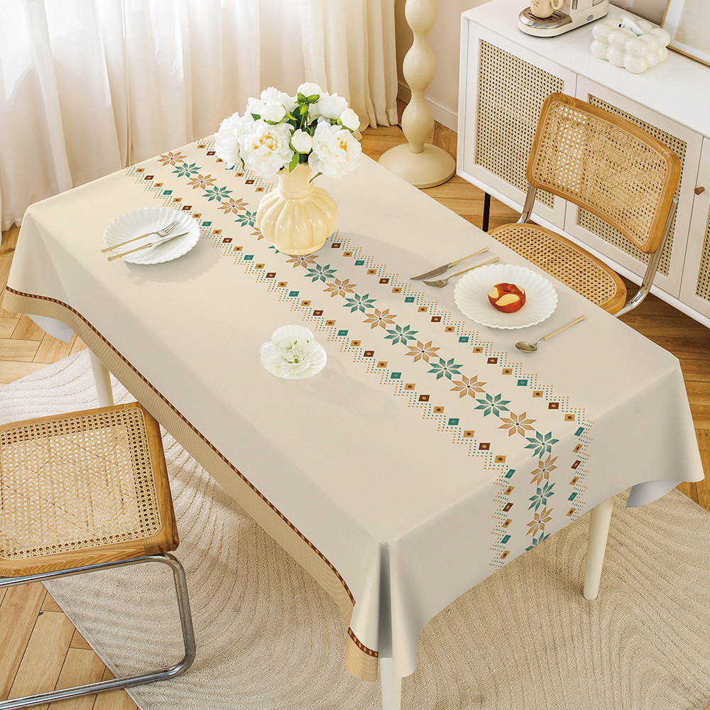 YL-15117 Custom-made, fresh and simple PVC tablecloth, waterproof, oil-proof, washable, rectangular coffee table and dining table cloth.