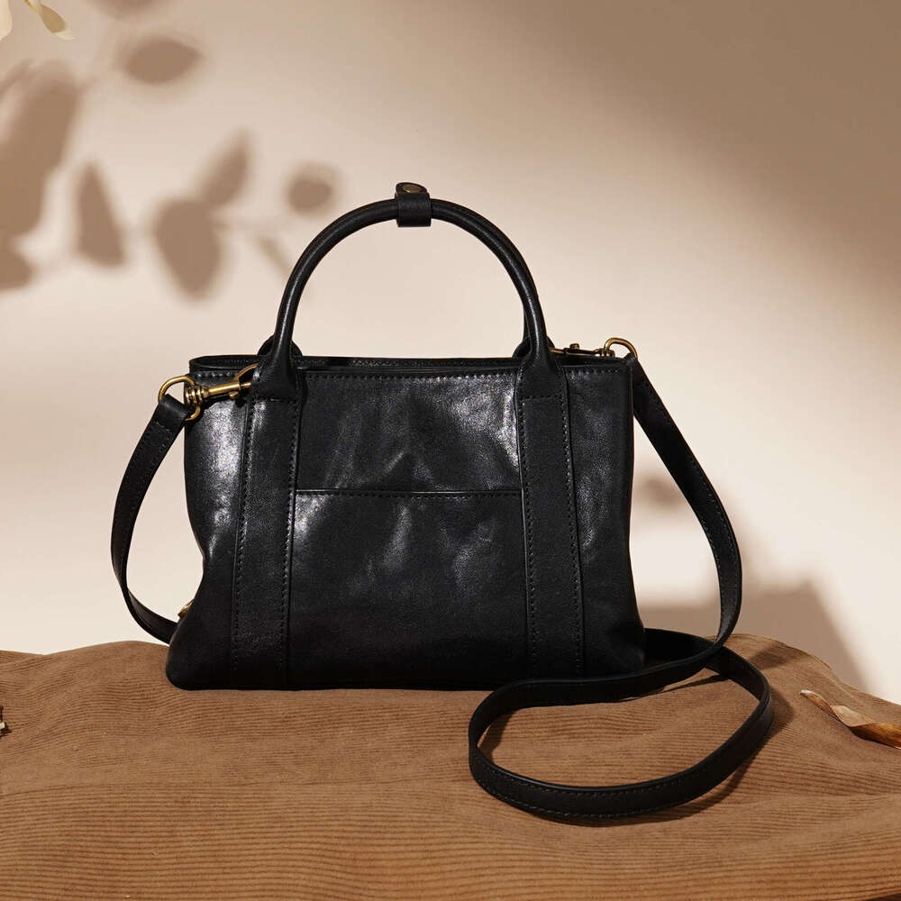Vegetable Tanned Top Layer Cowhide Handbag Large Capacity Genuine Leather Fashion Casual Versatile Shoulder Crossbody Bag SENYY
