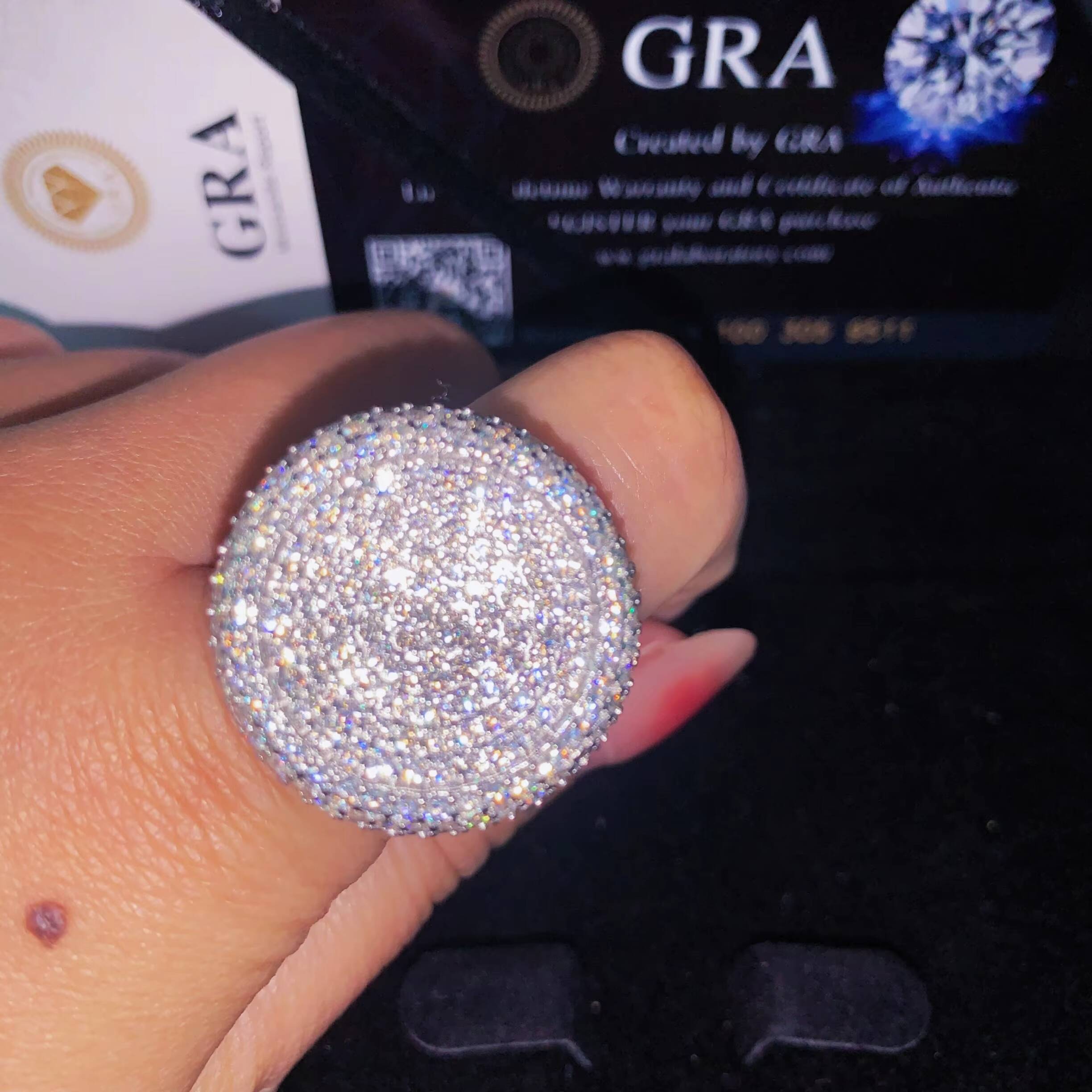 Full Iced Out Bubble Edge Championship Ring GRA 925 Solid Silver Moissanite Ring Iced Out Ring Men Diamond Ring Circle Ring