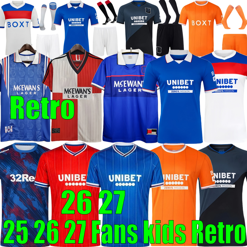 Glasgow RangersS fc 25 26 27 soccer jersey home away 3rd TAVERNIER COLAK ROOFE 2025 LUNDSTRAM HAGI BARKER MORELOS KENT FC FASHION JR Football Shirt men kids kit Retro