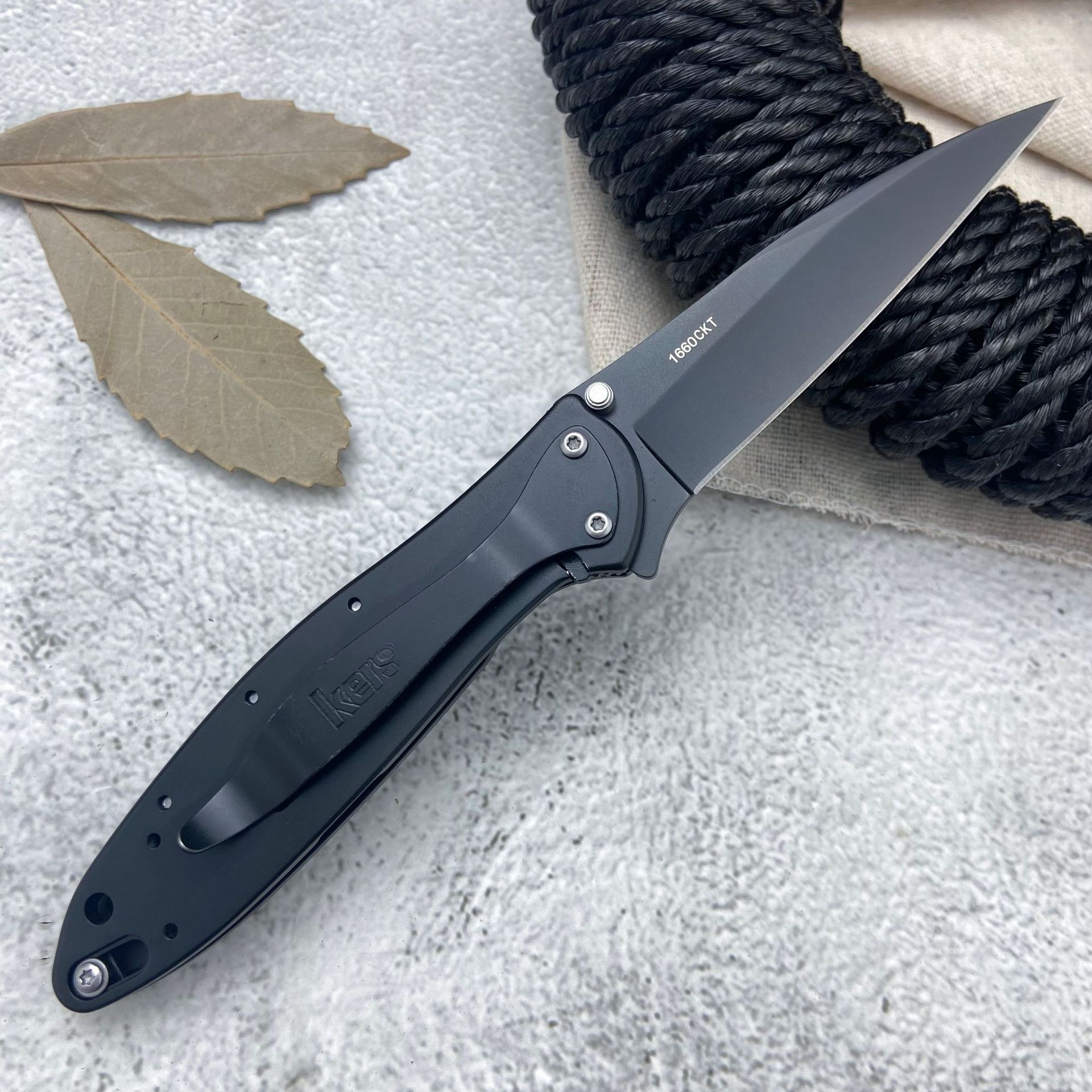 1660 Pocket Knife 14C28N Steel Treated Outdoor Tactical Camping Hiking Survival Knife Hunting Knife Escape Tool Men's Gift
