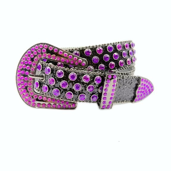 Designer High-end fashion trendy European and American style decorative belt with diamonds, shiny and stylish, versatile belt for street jeans