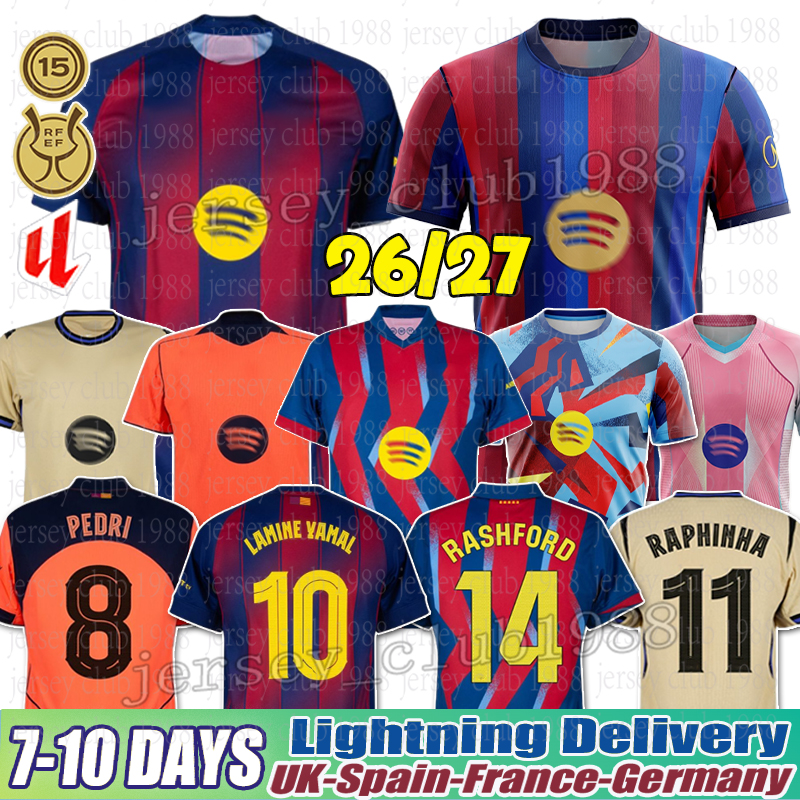 LAMINE YAMAL Soccer Jerseys RAPHINHA PEDRI GAVI football kit RASHFORD LEWANDOWSKI R.Araujo F. DE JONG GAVI KOUNDE barcelona jersey 25 26 27 football kits