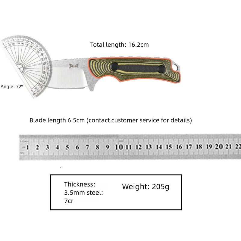 15017 Outdoor Fixed Blade Knife with Holster 8Cr13Mov Blade Sharp Cutting Hunting Knife Defensive Pocket Knife Survival Knife