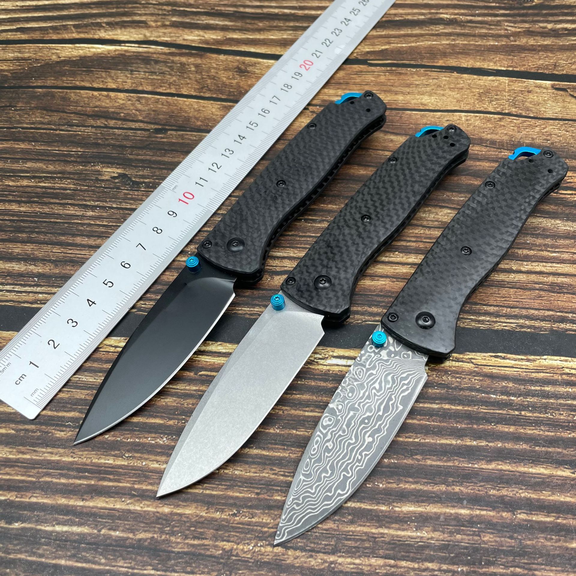 BM 535 Folding Knife Damascus steel Blade Carbon Fiber Handles Sharp Field Hunting Knife Survival Tactical Tool with Pocket Clip