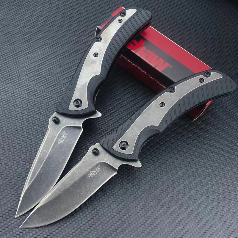 KS1312BW Tactical Folding Knife Survival Rescue Tool Knife Nylon Fiber Inlaid 420 Steel Handle Camping Hunting EDC Folding Knife