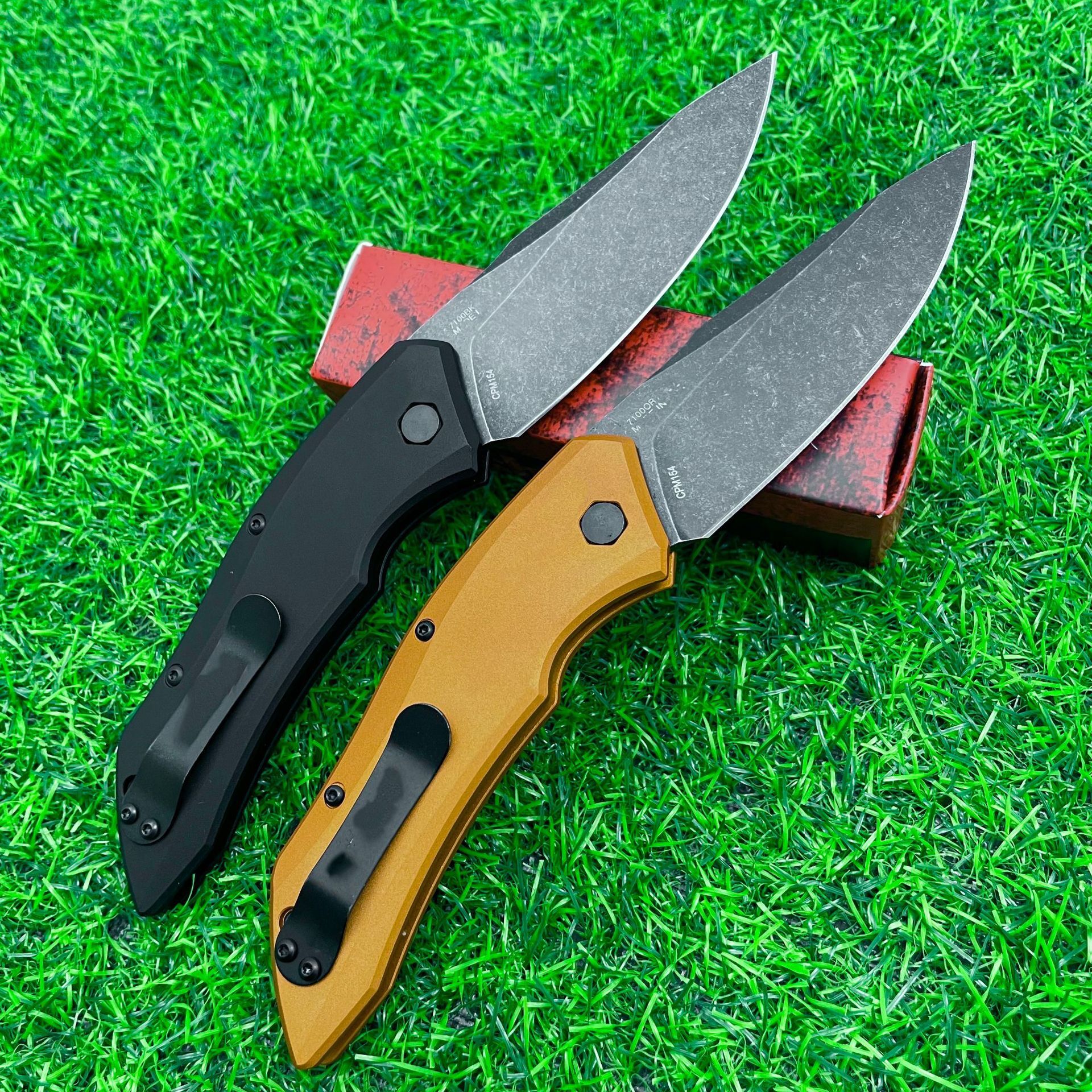 High Quality 7100 Folding Knife CPM-154 Blade T6 Handle Camping Survial Outdoor Hunting Tactical Pocket Knives EDC Multitool