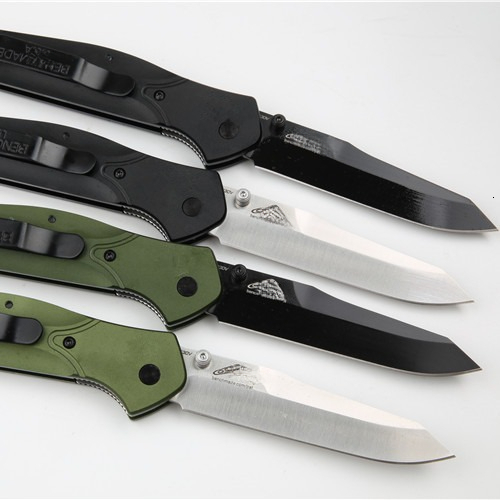 Everyday Carry BM 940 Pocket Folding Knife EDC D2 Blade Green Aluminum Alloy Handle Survival Camping Hunting Flipper Knives