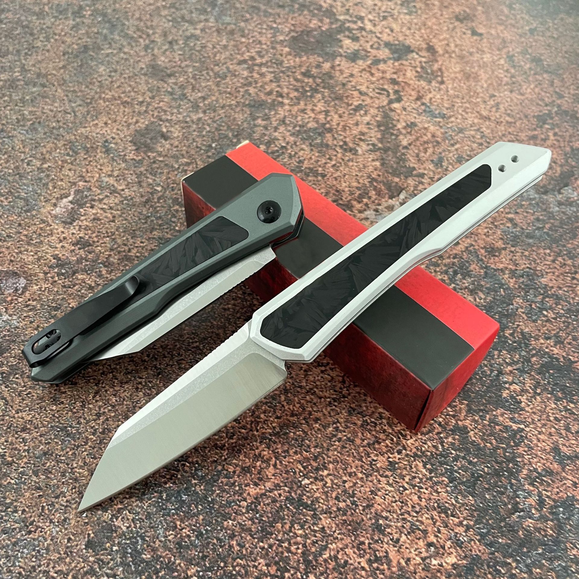 KS 7050 High-Quality Pocket Knife M390 Blade T6 Aluminum Frame Embedded with Carbon Fiber Handle Sharp for Outdoor Camping Use