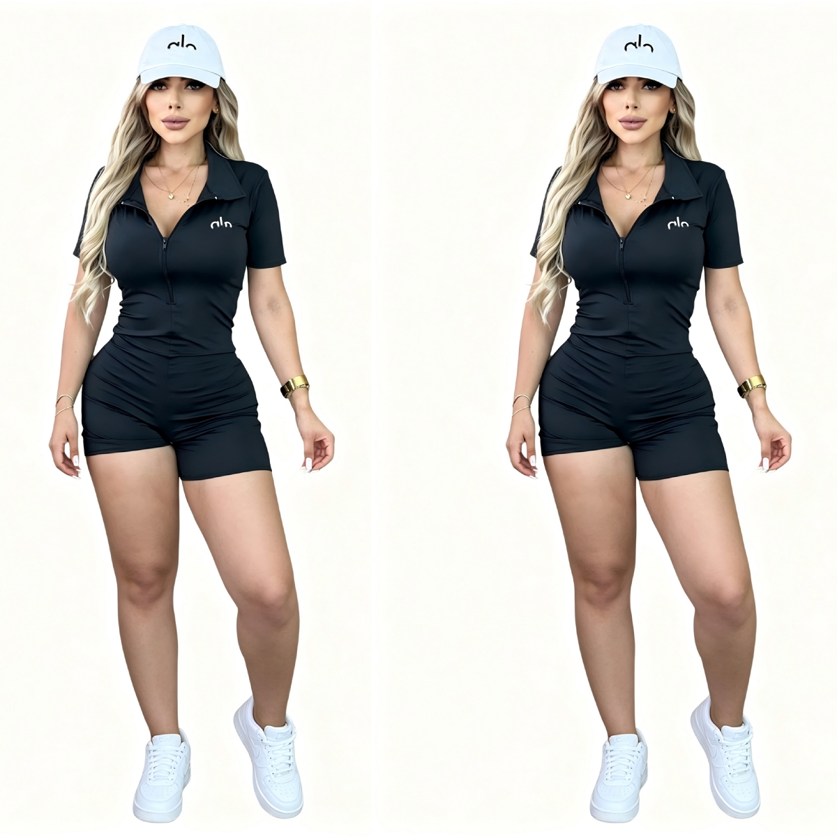 Zipper Tight Jumpsuits Short Rompers Women Slim Bodycon Playsuits Clubwear Free Ship