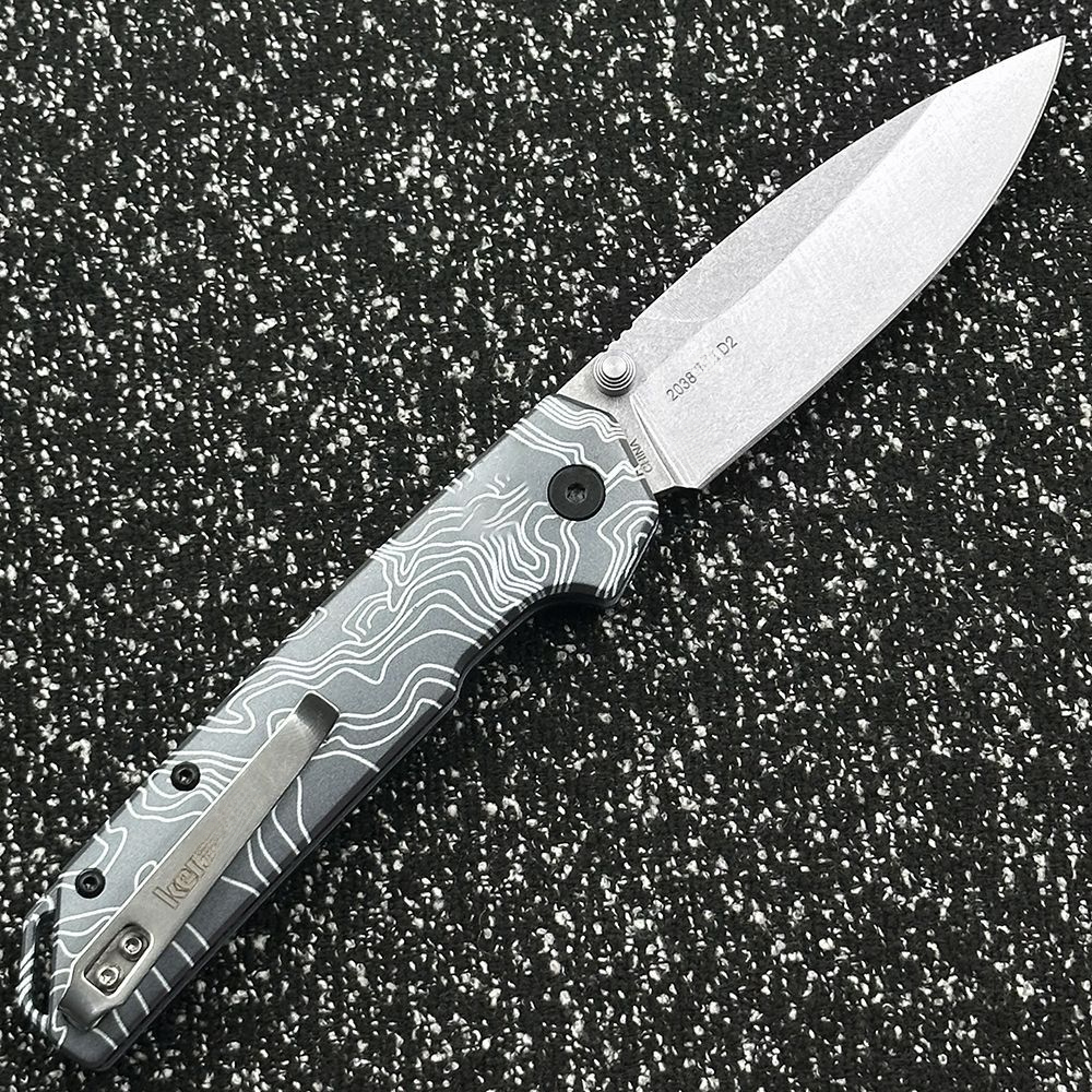 2038 CPM-D2 Blade Folding Pocket Outdoor Camping Survival Knife Tactical Hunting Portable Utility Fruit Self-defense Knives EDC Tools
