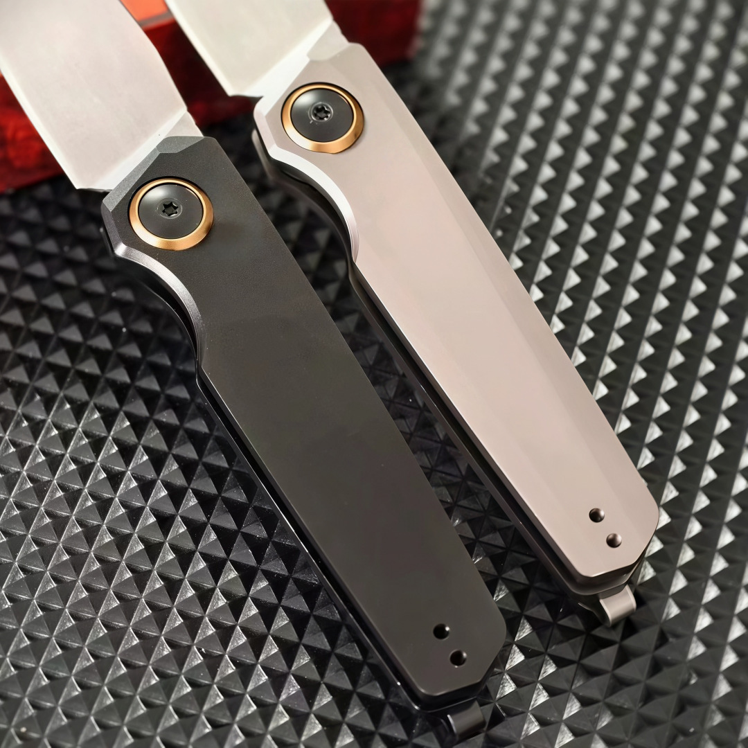 3-inch Folding Pocket Knife CPM-154 Steel Blade Aluminum Handle with Pocket Clip for Outdoor Camping And Everyday Carry