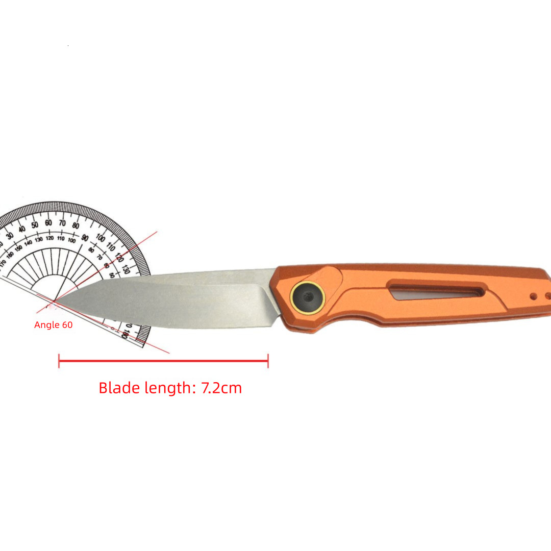 7550 Folding Knife High-Hardness 9Cr18Mov Blade T6 Aviation Aluminum Handle Practical Outdoor Camping Self-Defense EDC Tool