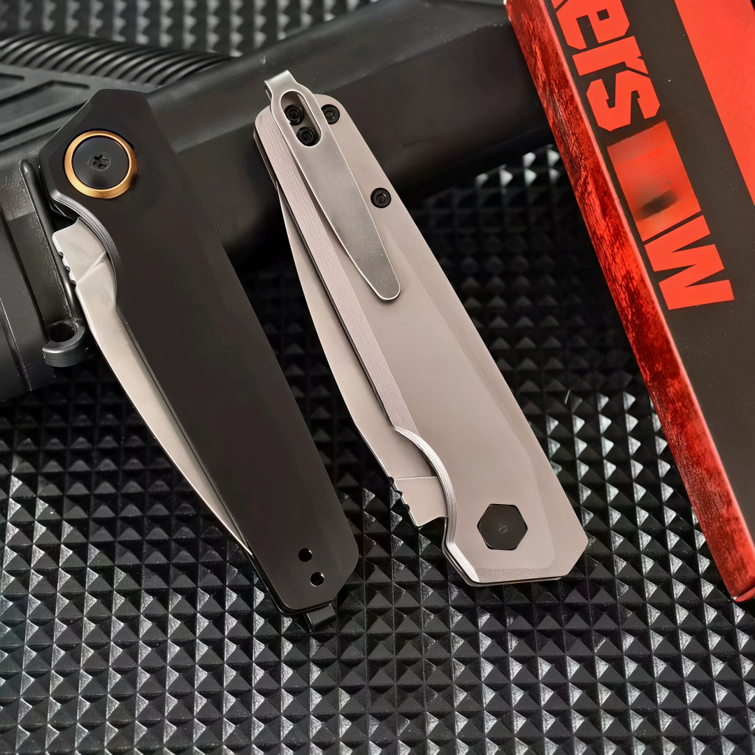 3-inch Folding Pocket Knife CPM-154 Steel Blade Aluminum Handle with Pocket Clip for Outdoor Camping And Everyday Carry