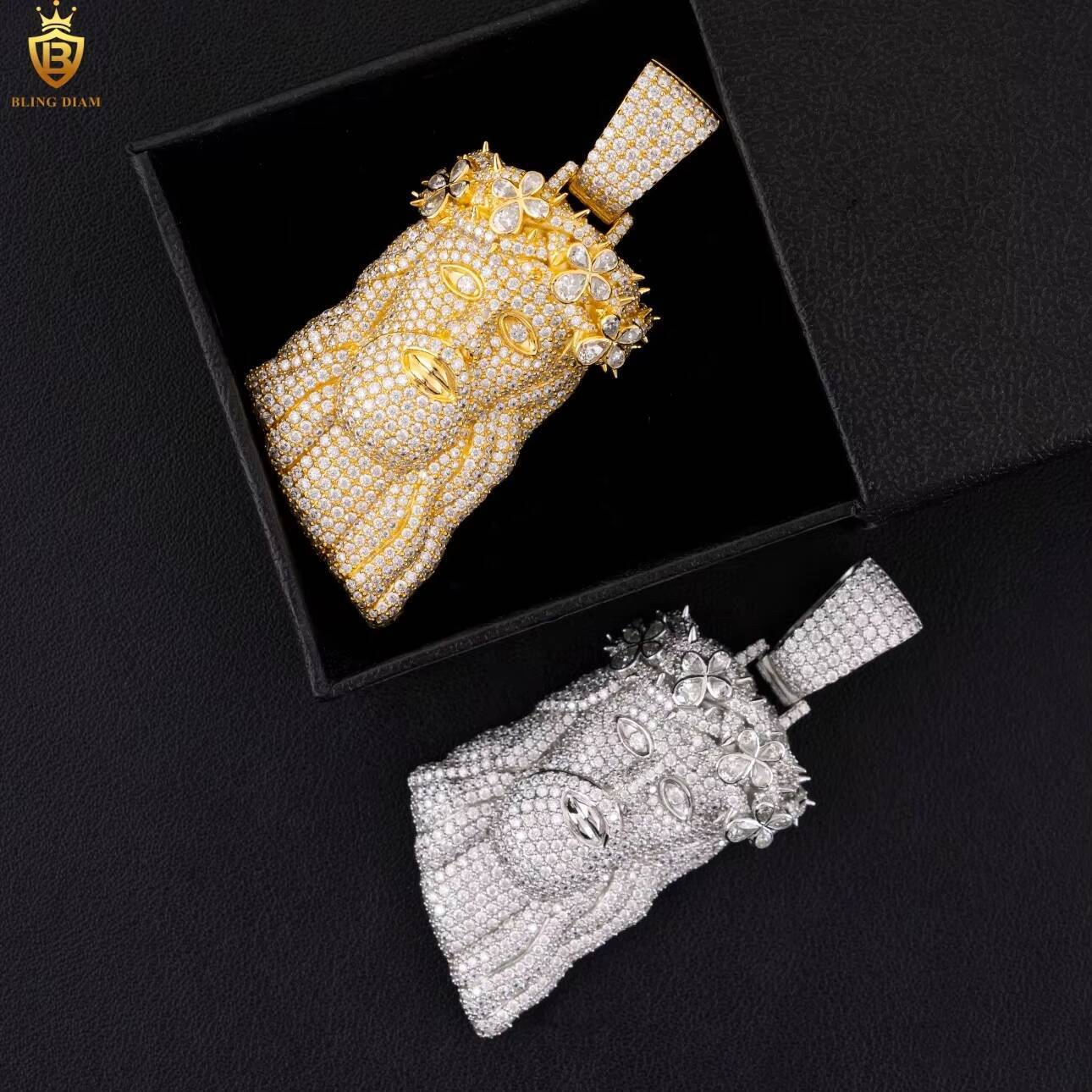 Hip Hop Fashion Iced Out VVS Moissanite Diamond Fine Jewelry Sterling Silver 925 Fine Jewelry Luxury Custom Jewelry Pendant