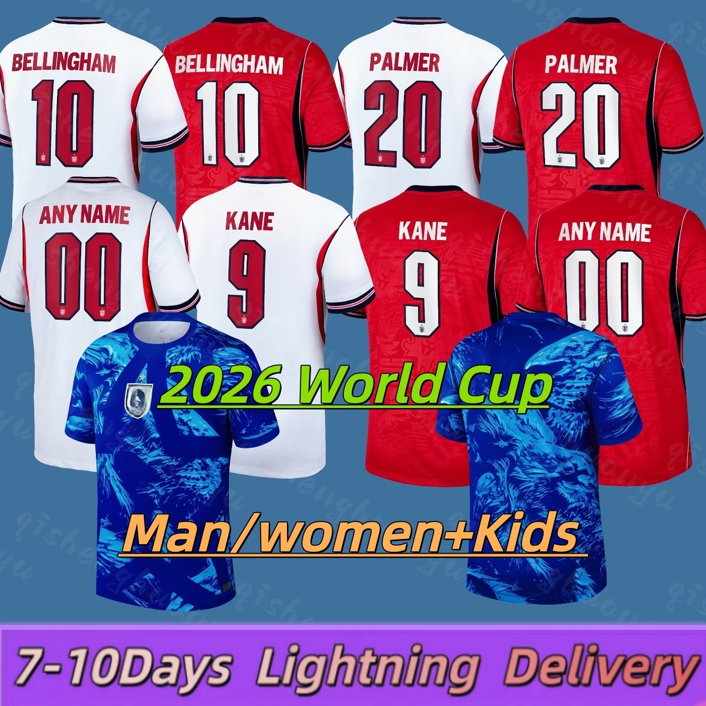 2026 England World Cup Man and Women BELLINGHAM KANE Soccer Jerseys SAKA Player Version PALMER RICE FODEN kids kit Goalkeeper training