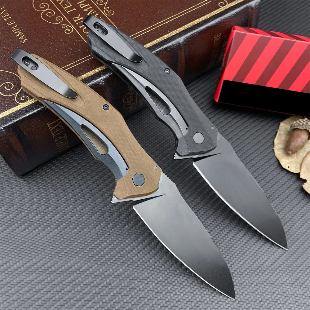 Lightweight EDC 7008 Folding Knife G10 Handle 8Cr14Mov Blade with Clip Self-defense Survival Hunting Wilderness Multi-functional Tools