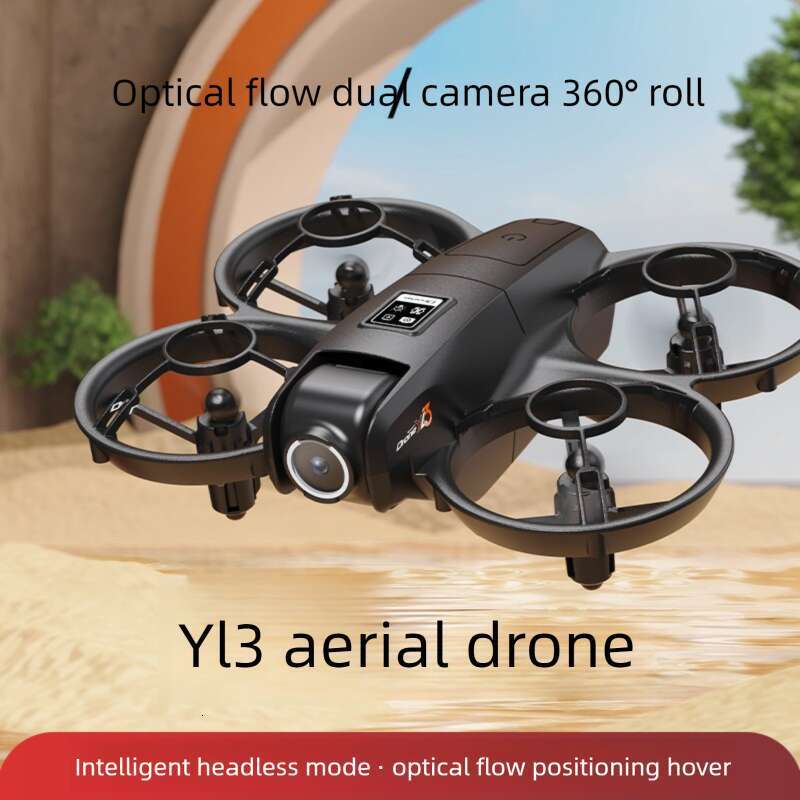 YL3 Mini Crossing Drone, Full Surround Anti-collision, Ultra HD Dual Lens, Optical Flow Positioning, Altitude Hold Portable RC Quadcopter CKS