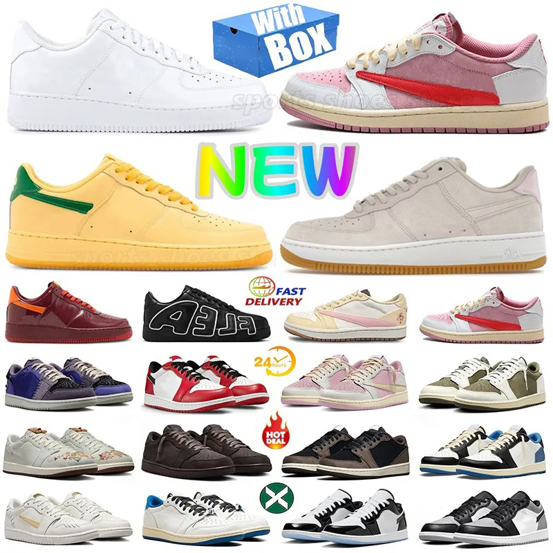 af1s 1 Low mens original box casual shoes OG Classic Tropical Pink Gold Pine Topaz Green Alternate Triple white black men women platform trainers sports sneakers