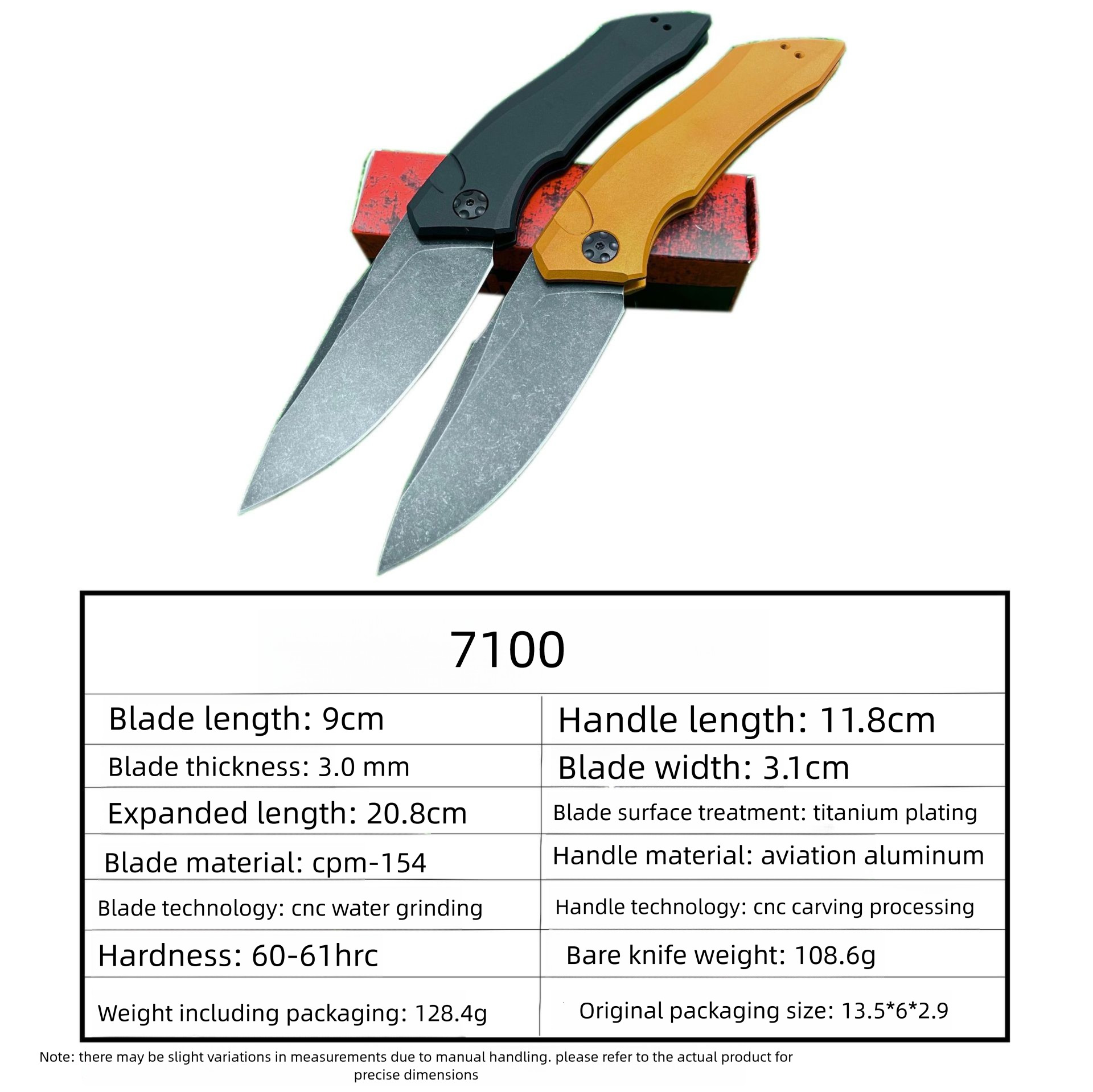High Quality 7100 Folding Knife CPM-154 Blade T6 Handle Camping Survial Outdoor Hunting Tactical Pocket Knives EDC Multitool