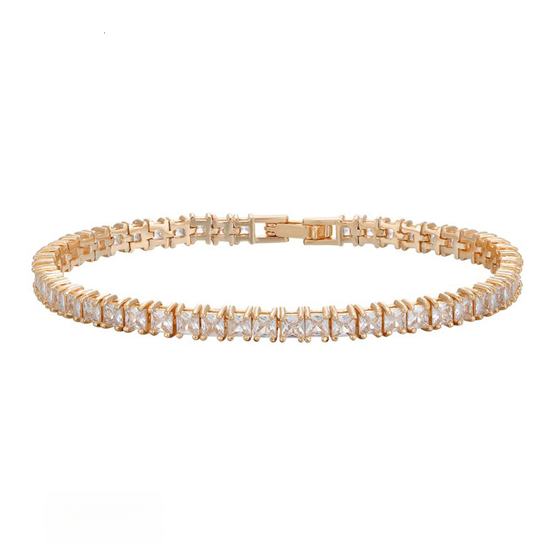 Full Diamond For Men Women Cz Tennis Bracelet Round Square Cut Iced Out Hip Hop Fashion Jewelry Gift - view 6