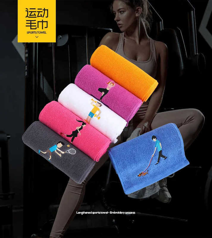 Pure Cotton Towel longer M Sport Gym Running Wipes Yoga Towels Absorb Sweat Monogrammed 260206